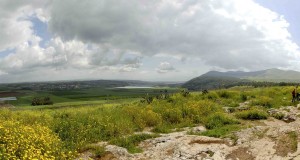 view from jezreel the spring and east to the harod valley